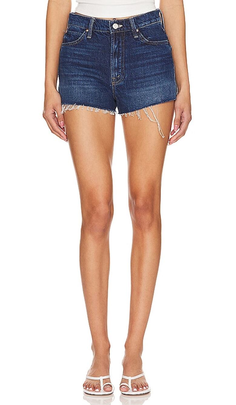 Mother Frayed Blue Dodger Denim Shorts Size 27